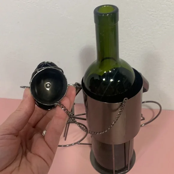 Wine Bottle Holder Display Cyclist with Bicycle and Helmet Fathers Day - Picture 5 of 7